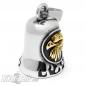 Preview: Edelstahl Biker-Bell mit goldenem Adler Motorradfahrer Glücksbringer Eagle Glocke